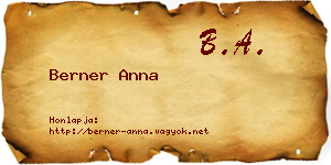 Berner Anna névjegykártya