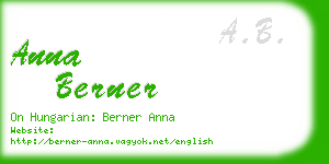 anna berner business card